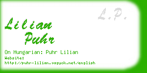 lilian puhr business card